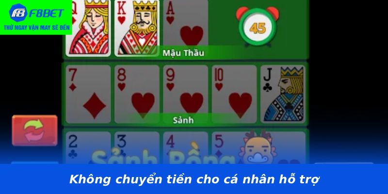 Không chuyển tiền cho cá nhân hỗ trợ