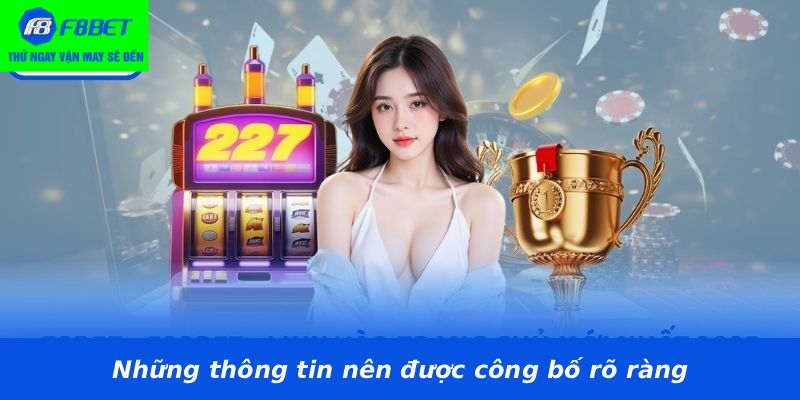 Những thông tin nên được công bố rõ ràng