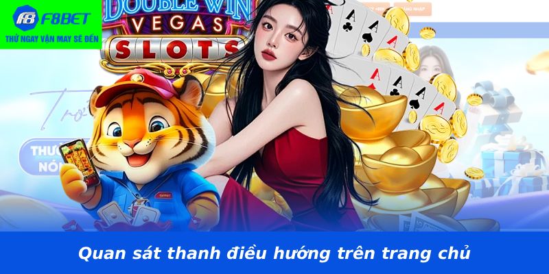 Quan sát thanh điều hướng trên trang chủ
